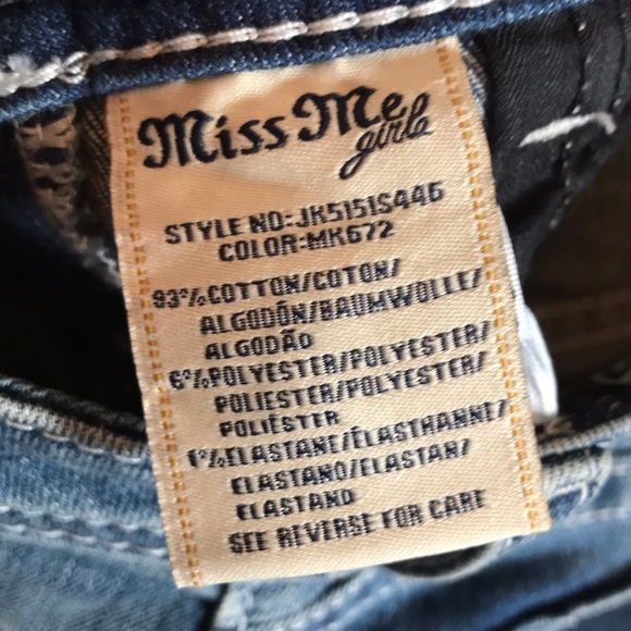 Miss Me Girls Skinny NWT patch work medium blue - Picture 7 of 8